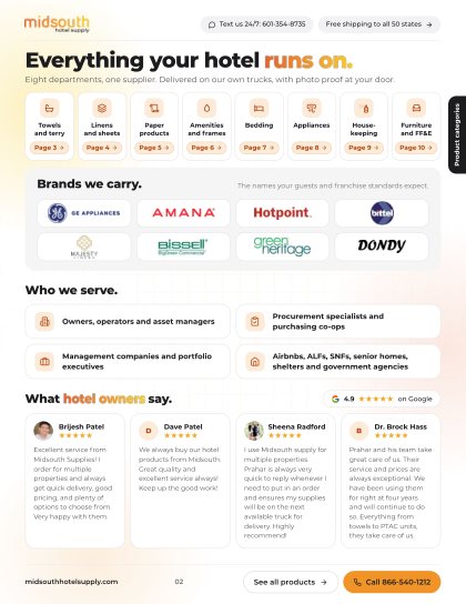 Product categories page