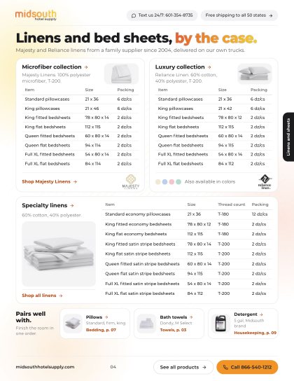 Linens and sheets page