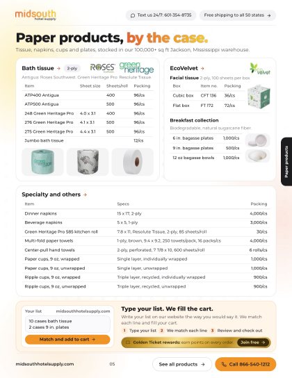 Paper products page