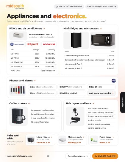 Appliances and PTACs page